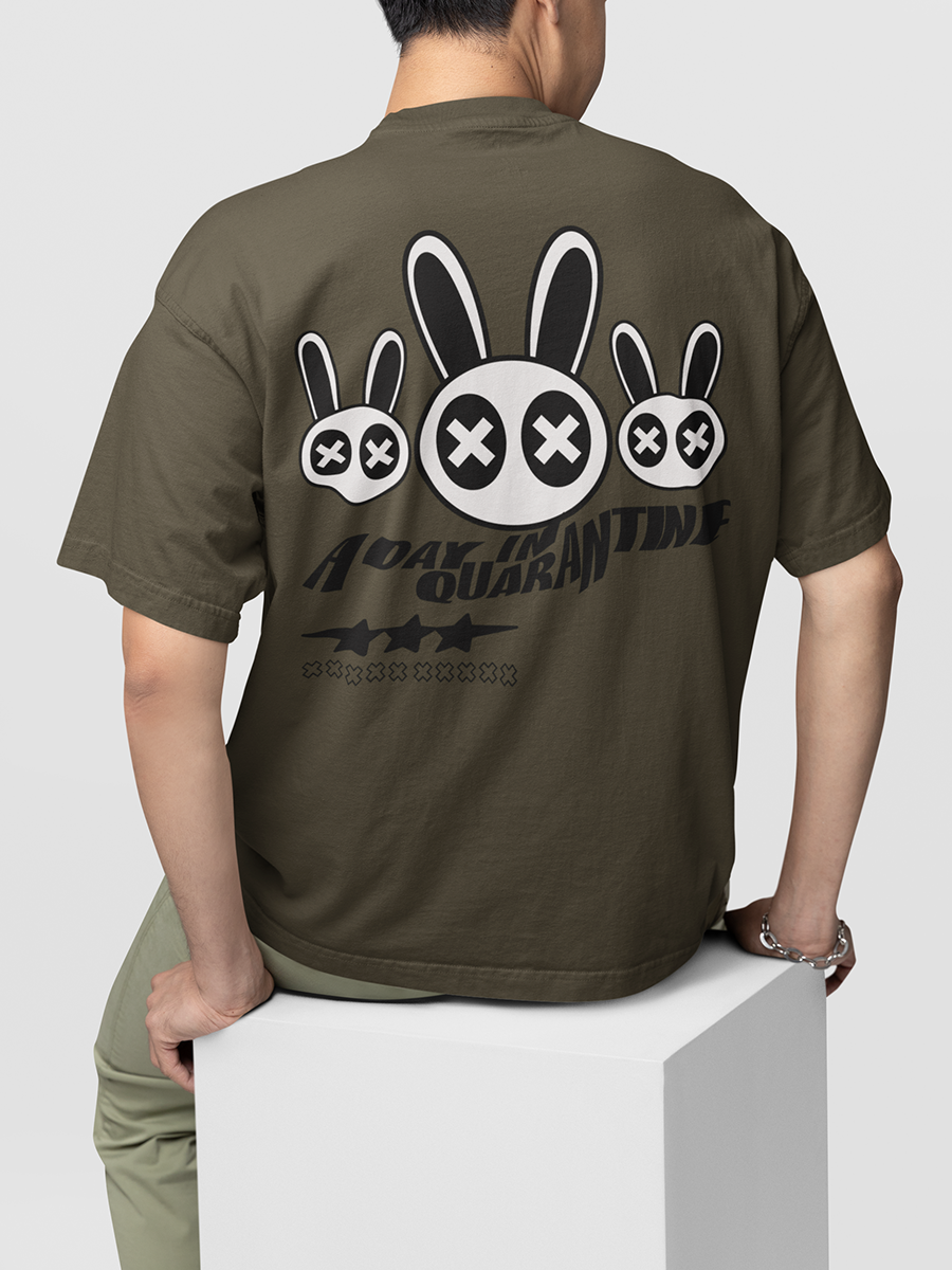A DAY IN QUARANTINE- UNISEX OVERSIZED T-SHIRT