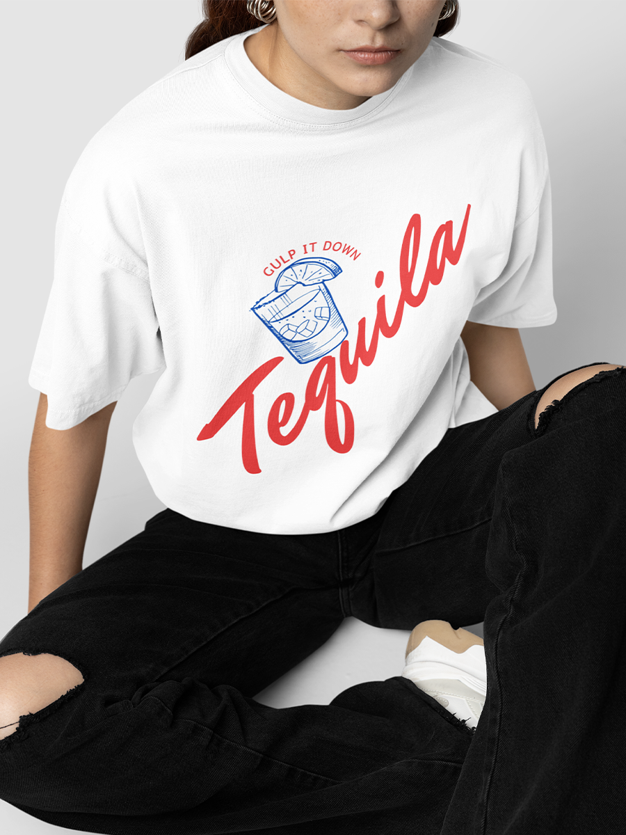 TEQUILA- UNISEX OVERSIZED T-SHIRT WHITE
