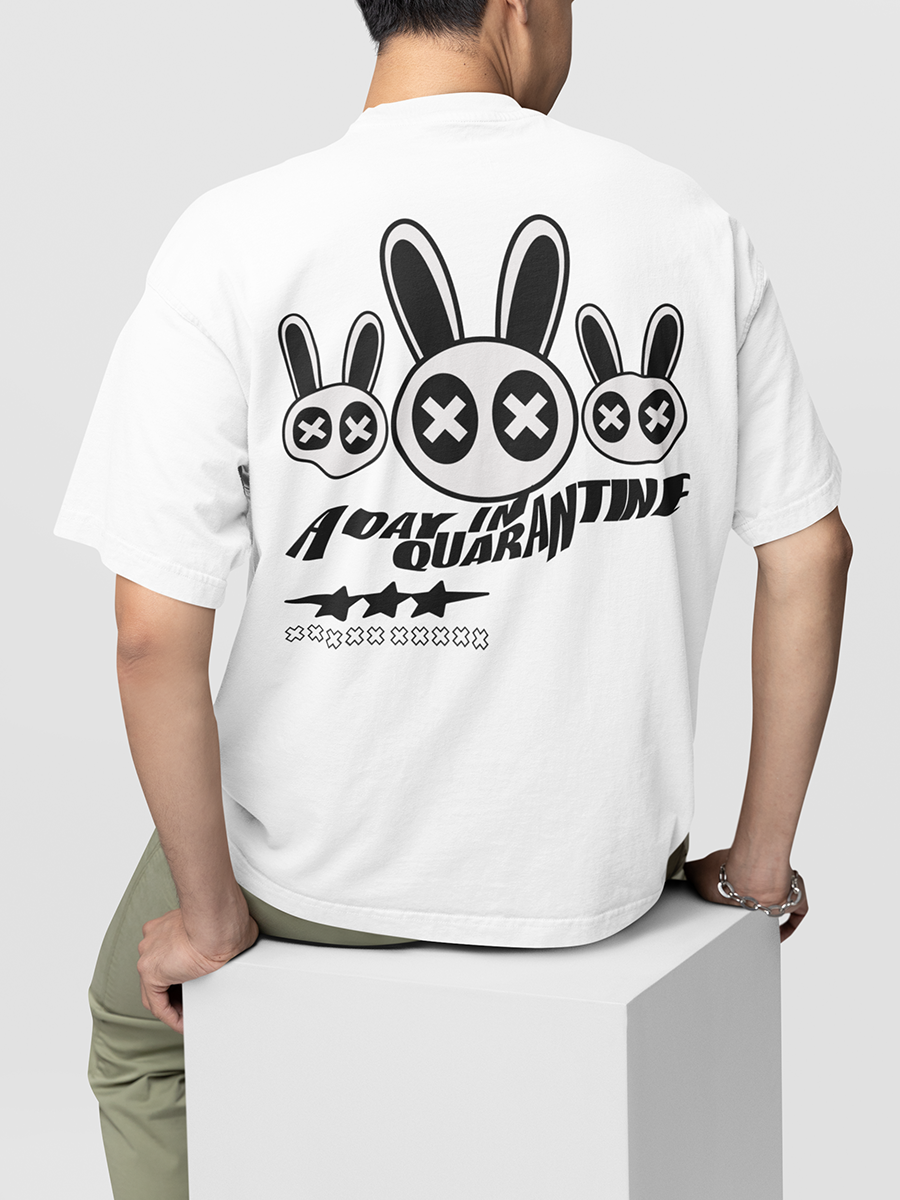 A DAY IN QUARANTINE- UNISEX OVERSIZED T-SHIRT