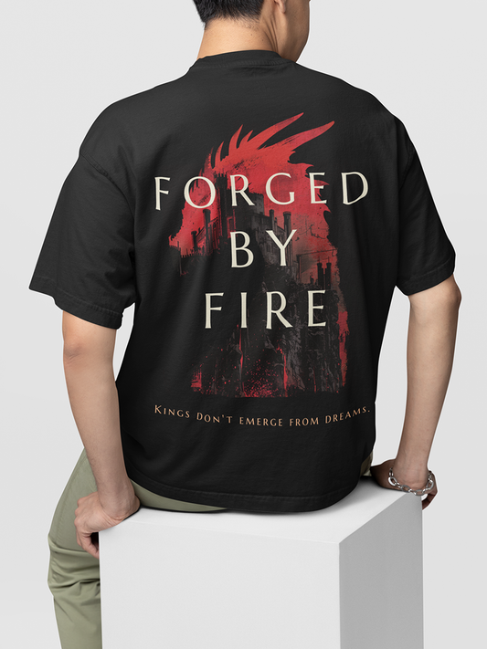 FORGED BY FIRE- UNISEX OVERSIZED T-SHIRT BLACK