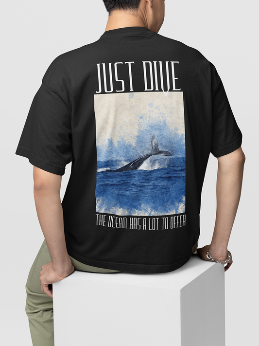 JUST DIVE-  UNISEX OVERSIZED T-SHIRT
