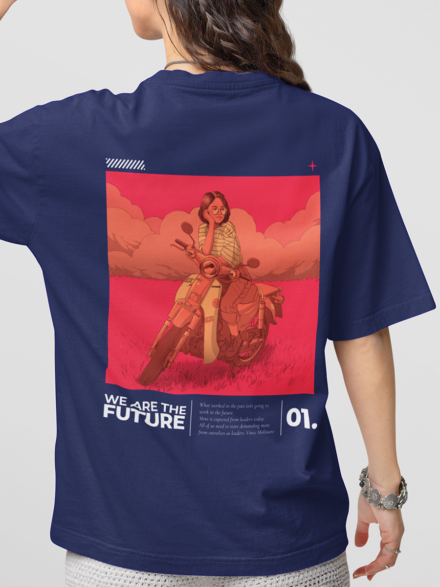 WE ARE THE FUTURE- WOMEN'S OVERSIZED T-SHIRT BLUE